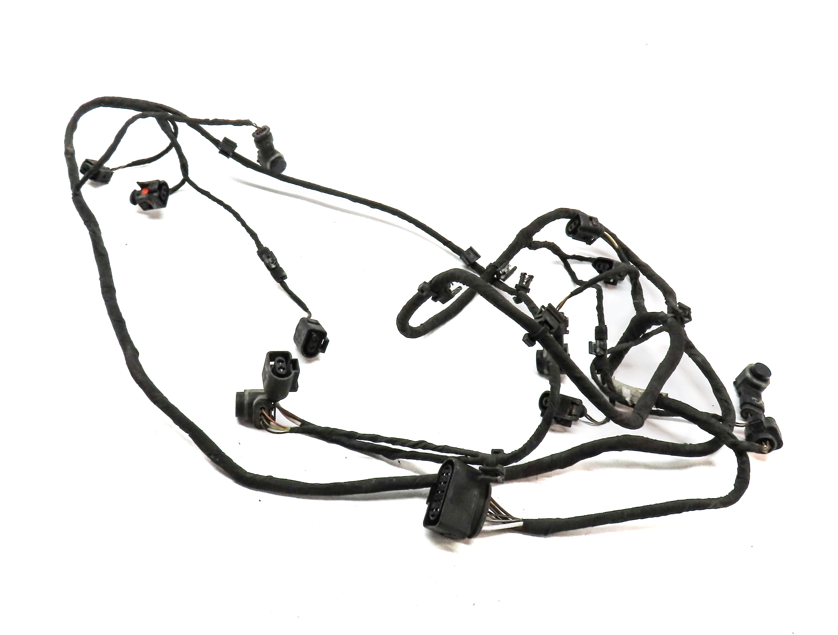 08 AUDI Q7 (4L) FRONT PARK ASSIST PDC SENSOR SET/4 w/WIRE WIRING HARNESS (BLUE) — exact item pictured
